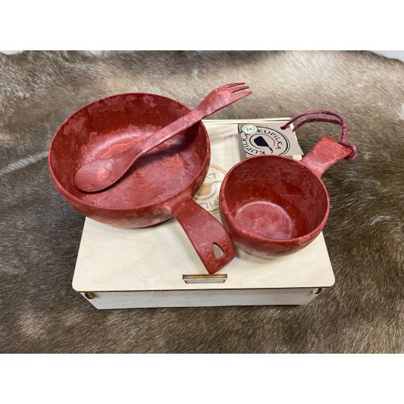 Набор посуды Kupilka Premium Wood Box Small, Cranberry, Цвет: Cranberry, изображение 3