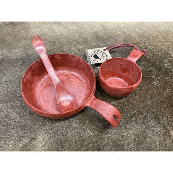 Набор посуды Kupilka Premium Wood Box Small, Cranberry, Цвет: Cranberry, изображение 4