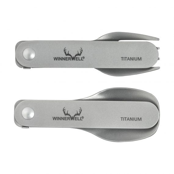 Набор столовых приборов Winnerwell Titanium Folding Fork & Spoon Set, изображение 3