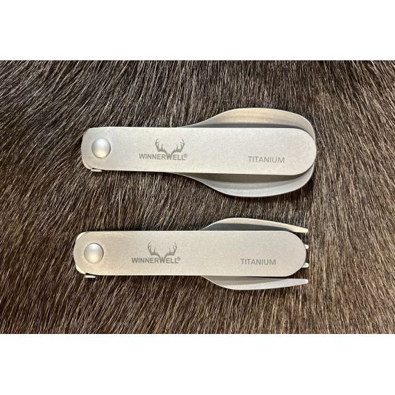 Набор столовых приборов Winnerwell Titanium Folding Fork & Spoon Set, изображение 5