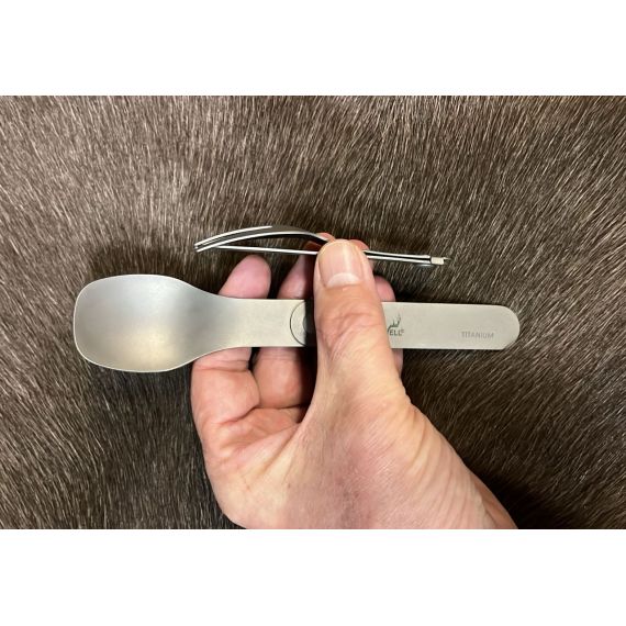 Набор столовых приборов Winnerwell Titanium Folding Fork & Spoon Set, изображение 7