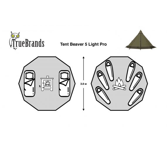 Палатка True Brands Tent Beaver 5 Light Pro, изображение 3