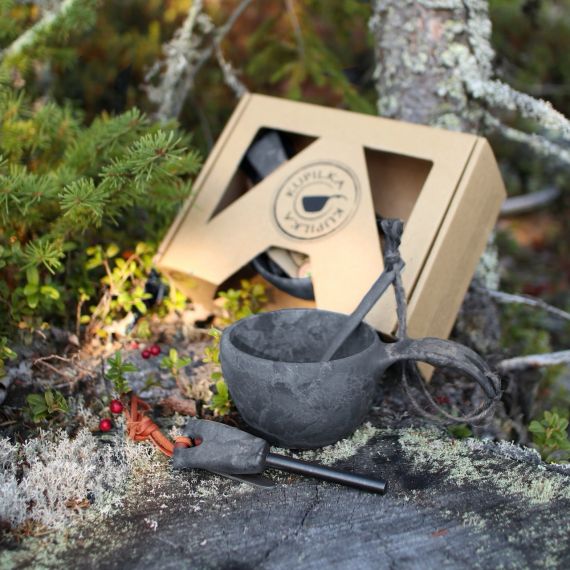 Финская чашка-кукса Kupilka 21 Craft Box, Kelo с чайной ложкой и огнивом, Цвет: Kelo, изображение 2