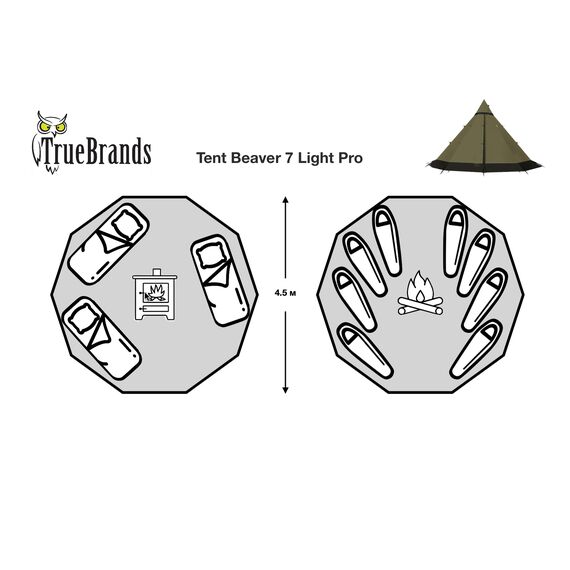 Палатка True Brands Tent Beaver 7 Light Pro, изображение 3