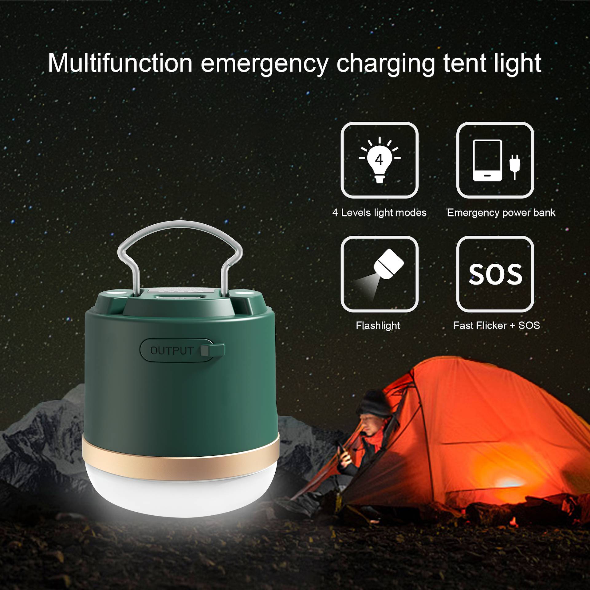 Фонарь Greenbar Camping Light 7200, Green