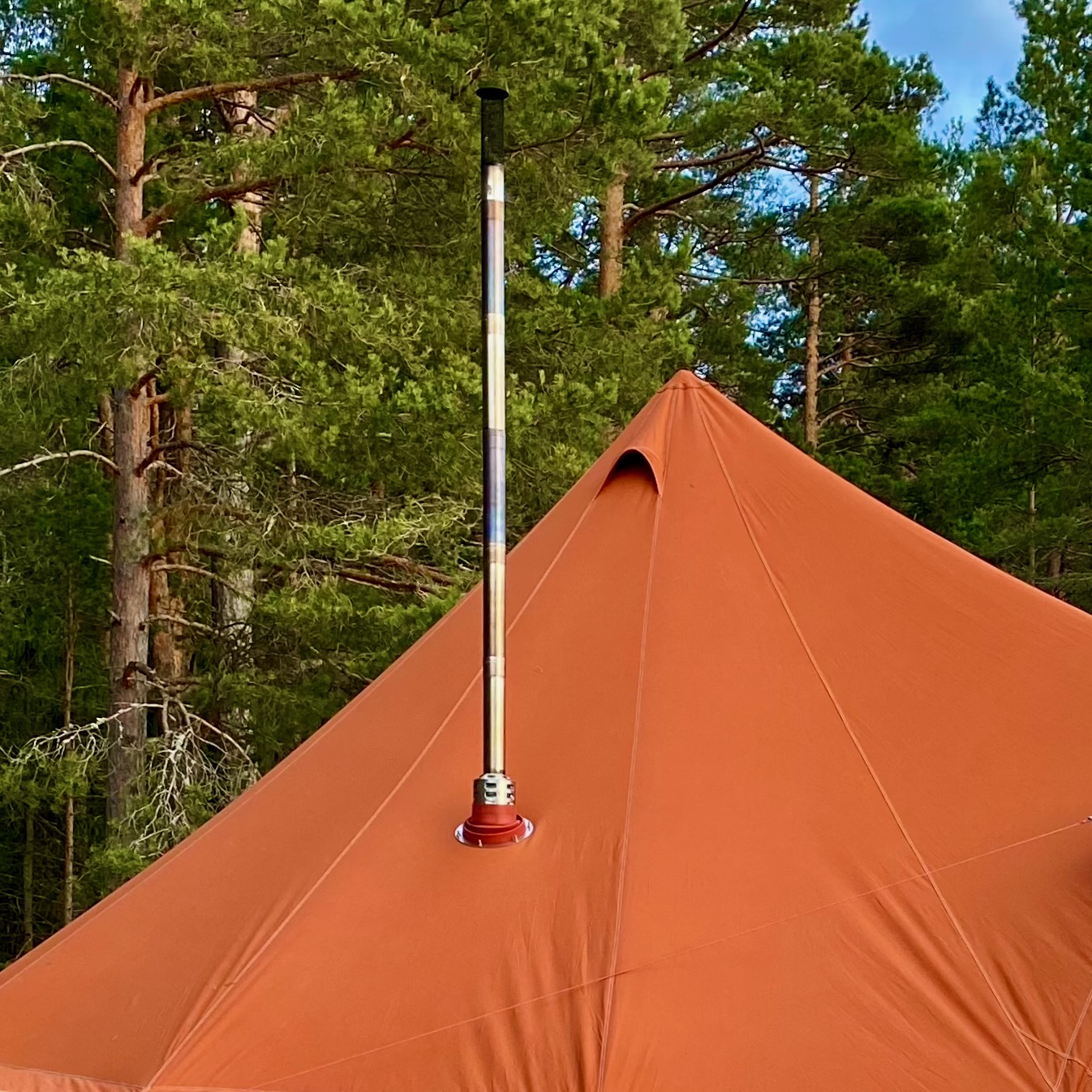 Большая кемпинговая палатка Autentic Jack Bell 5.2, Roasted Pumpkin с печкой