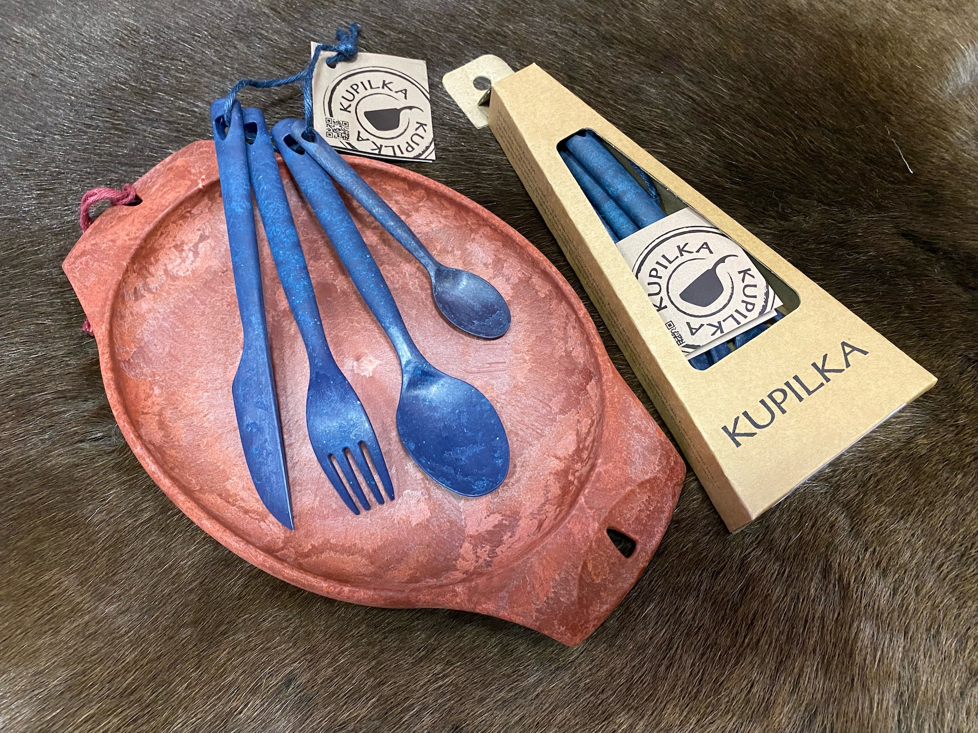 Набор походных столовых приборов Kupilka Cutlery Set Craft Box, Blueberry для туриста, охотника, рыбака