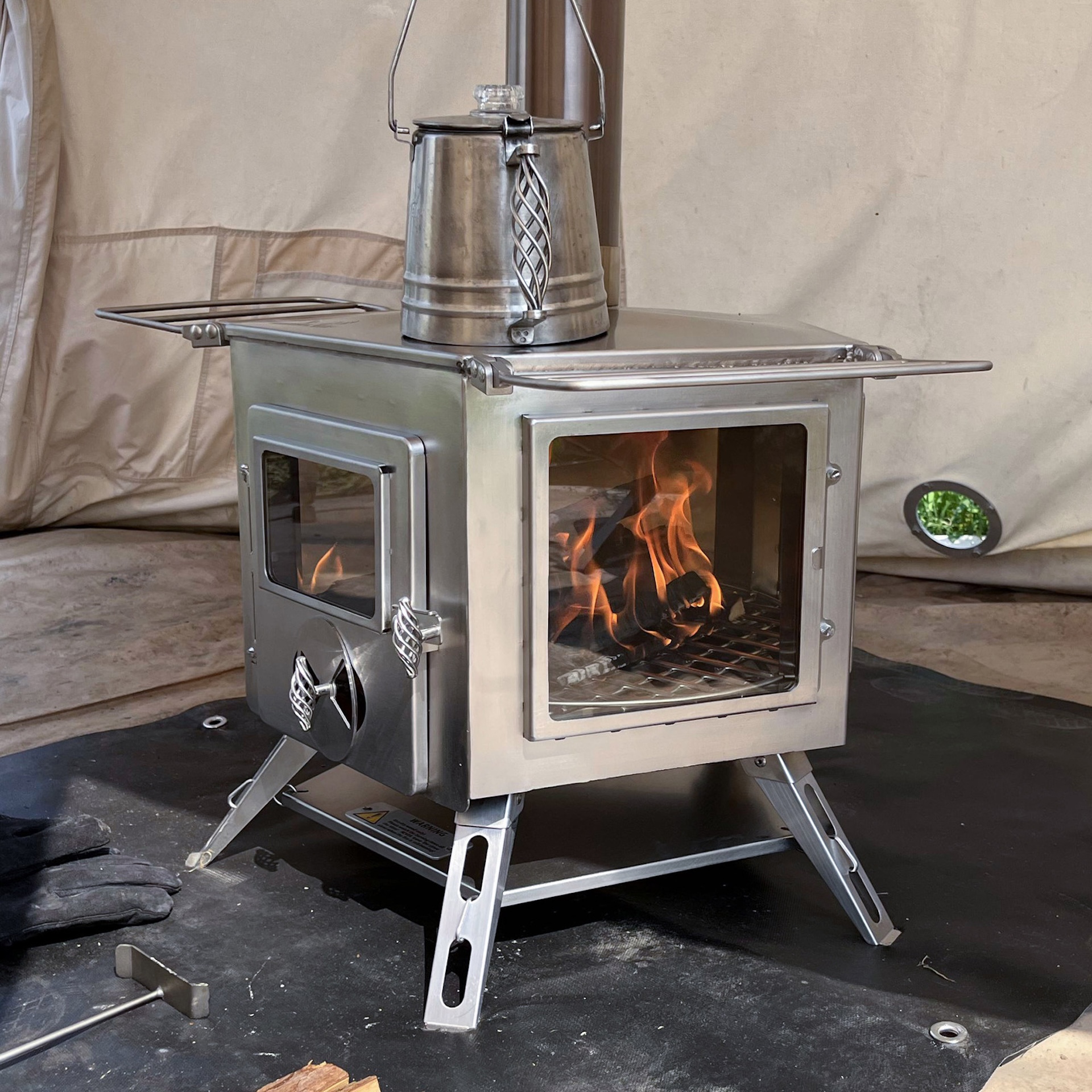 Большая походная печь камин Winerwell Pentagon Stove для палатки, кемпинга, отдыха на природе