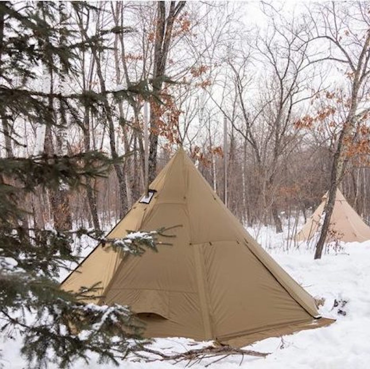 Универсальная палатка 4 сезона Pomoly Bromance 70 Tipi Wood Stove Tent,  Sunset Yellow для похода, кемпинга, путешествий купить в MyBiggame