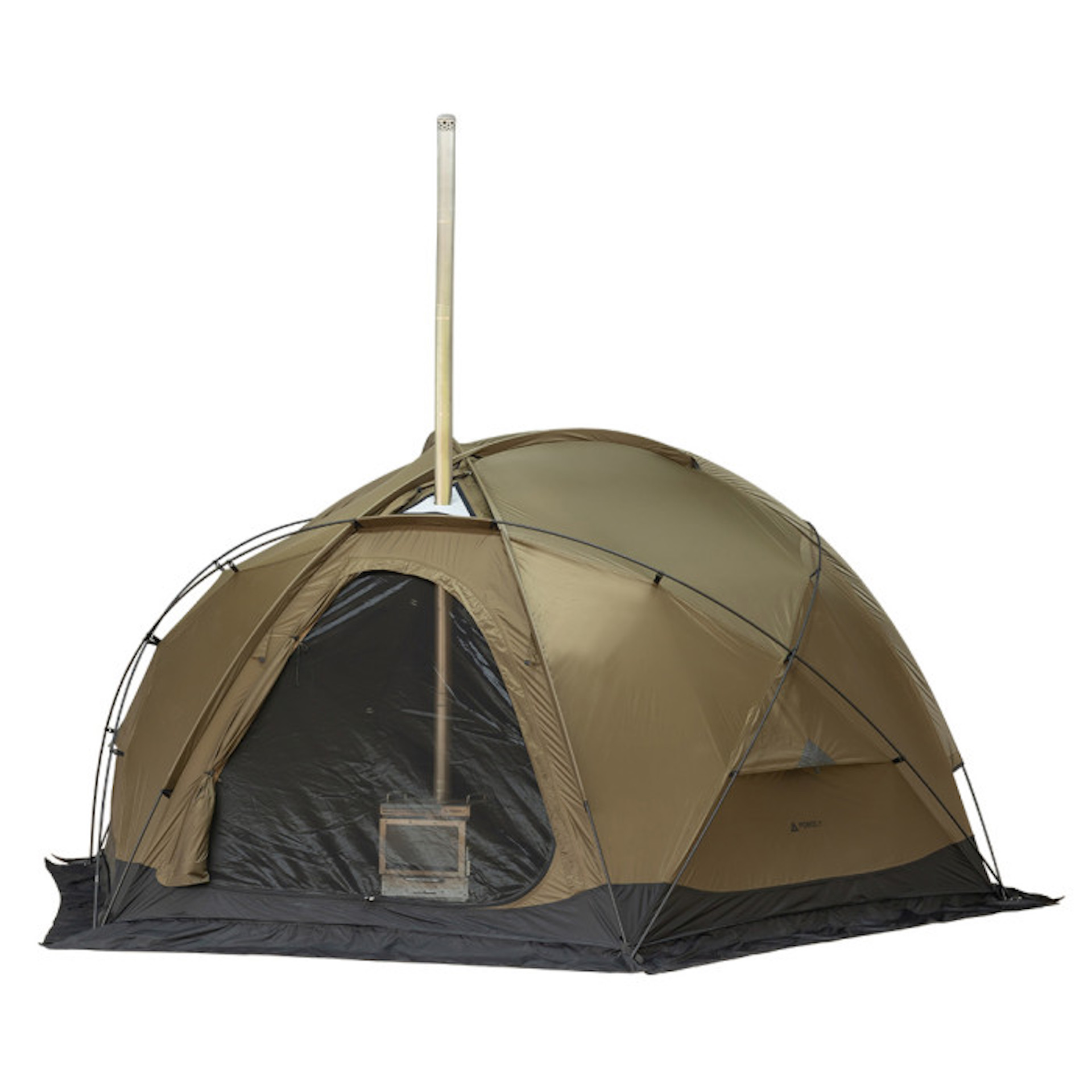 Четырехместная палатка Pomoly Dome X4 2.0 Wood Stove Tent, Sunset Yellow  под печь для туризма, рыбалки, кемпинга купить в MyBiggame