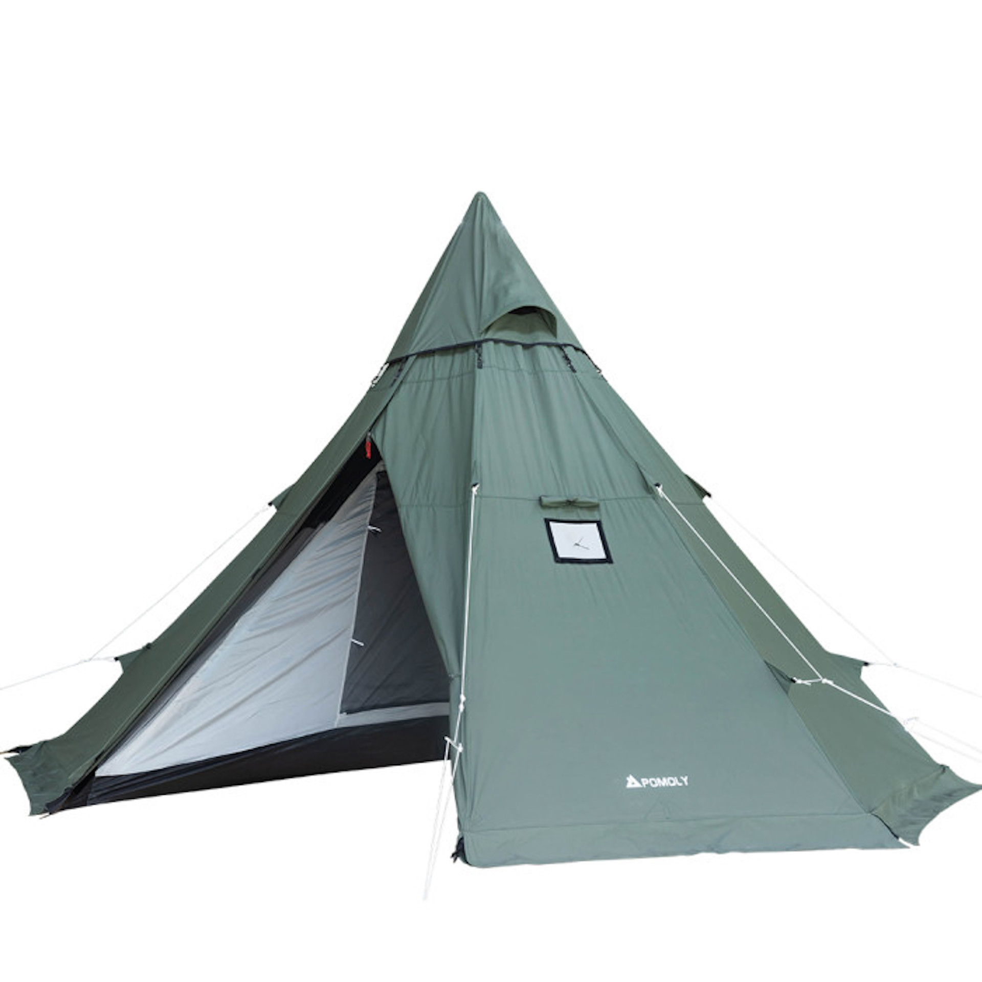Всесезонная туристическая палатка Pomoly Yarn Octa Canvas Тipi Wood Stove  Tent, Army Green под печь для похода и активного отдыха купить в MyBiggame