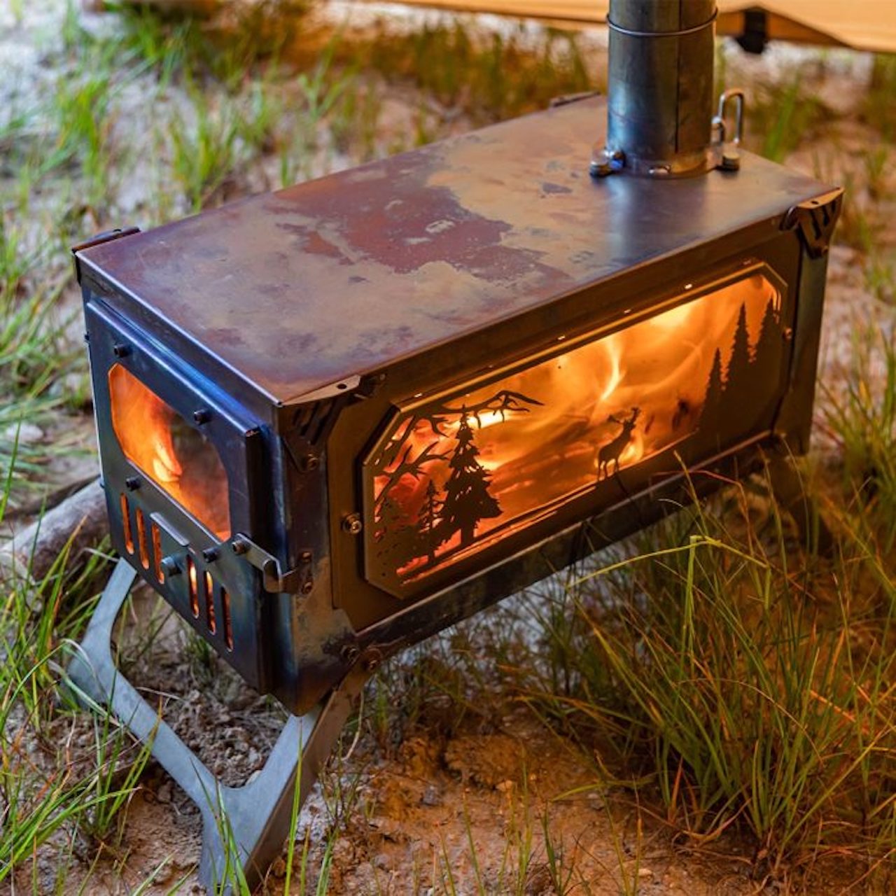 Печь-камин титановая Pomoly T-Brick Altay Stove Winter Version