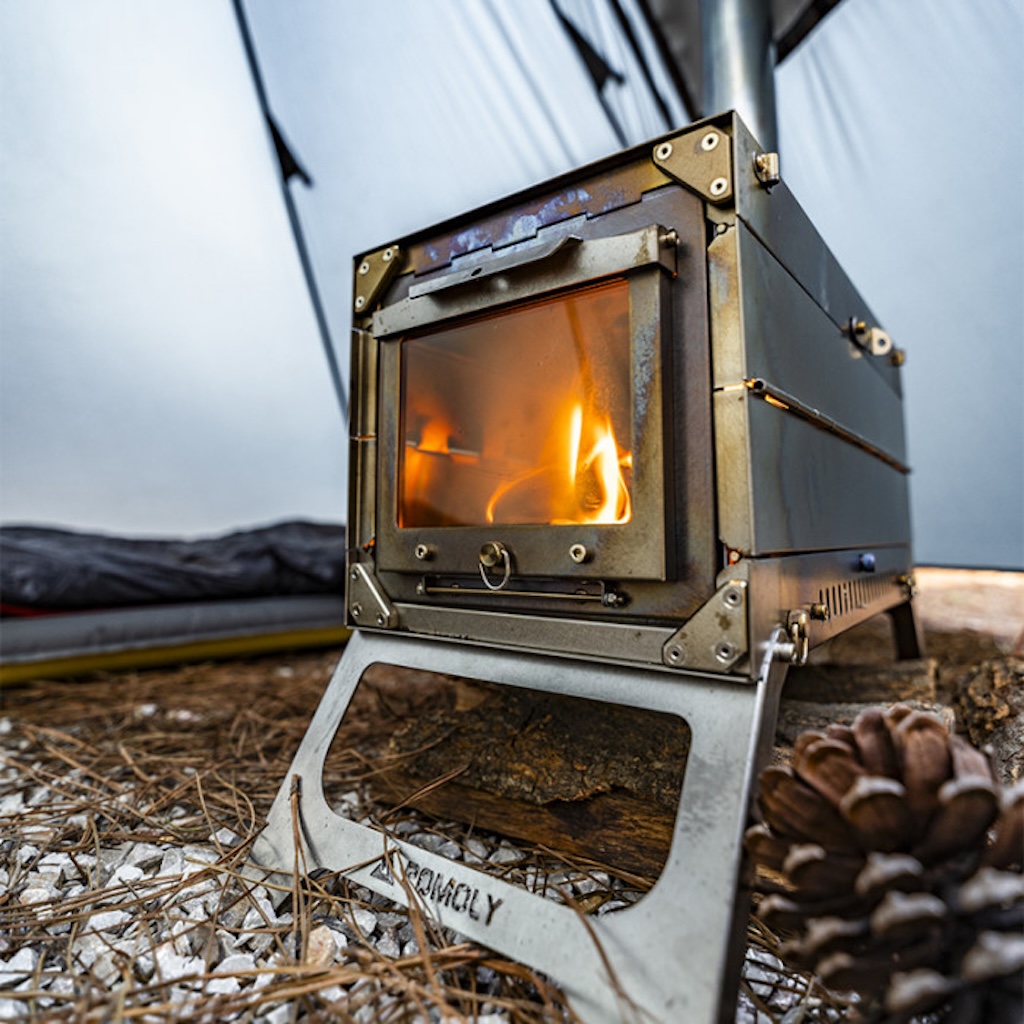 Складная титановая походная печь Pomoly Fold X Titanium Wood Stove для  палатки, туризма, путешествий, активного отдыха купить в MyBiggame