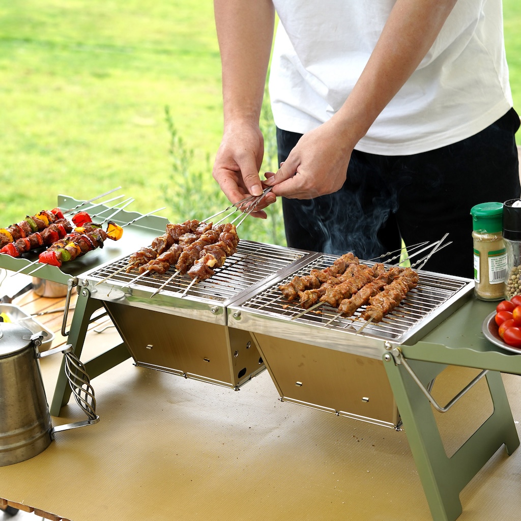 Переносной туристический угольный гриль Winnerwell Fastfold Camp Table  Charcoal BBQ Gril для кемпинга, пикника, отдыха на природе купить в  MyBiggame