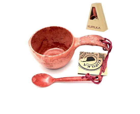 Подарочный набор чашка-кукса Kupilka 21, Cranberry с чайной ложкой, Цвет: Cranberry